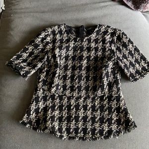 Zara black and white top